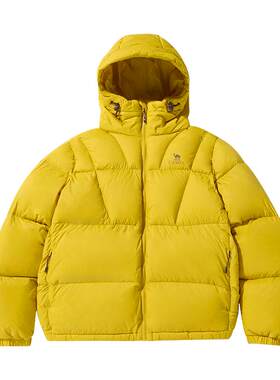 骆驼火山羽绒服女装2026冬季新款户外连帽加厚抗静电面包服外套