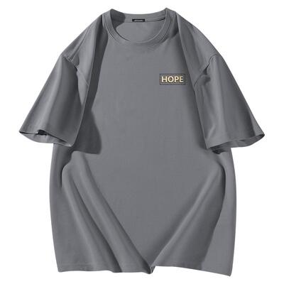 GV真维斯男士夏季短袖t恤男美式深灰色重磅半袖男生华夫格体恤B