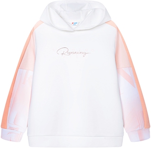 【商场同款】特步儿童童装女童卫衣2025秋冬新款大童长袖连帽上衣