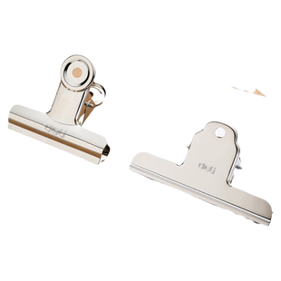 得力不锈钢美术夹子画板夹钢铁夹整理固定夹金属大中小号圆形报纸夹多功能山形小夹子封口夹子财务铁票据书夹