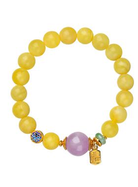 左戈天然满肉蜜蜡甜美风手串女