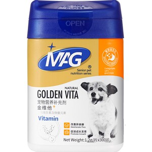 MAG狗微量元素 幼犬成犬金维他 改善狗狗异食癖补充维生素300片