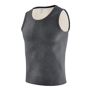 雅鹿羊毛蚕丝男士保暖背心加绒加厚打底内衣发热马甲保温上衣冬季