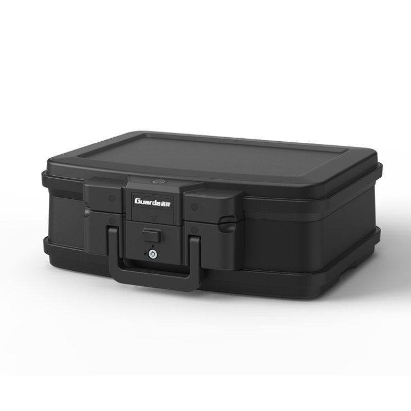 盾牌2125款家用防火防水保险箱指纹密码款手提上翻式车载办公室小型证件票据A4文件档案保管箱收藏卡砖收纳盒