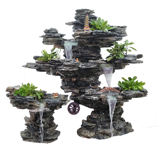 大型假山流水喷泉庭院花园真石头盆景阳台生态鱼池天然石装饰造景