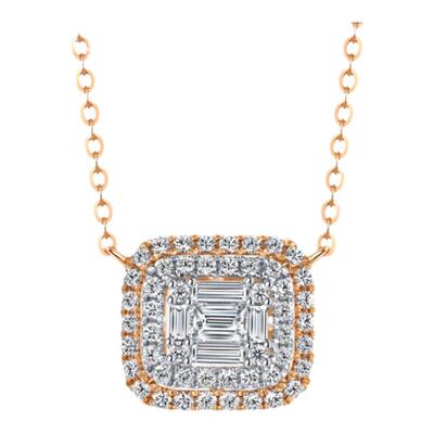 周生生珠宝方形钻石项链