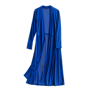 春夏中长款长袖开衫女装防晒冰丝网纱衣外披风外搭薄外套百搭披肩