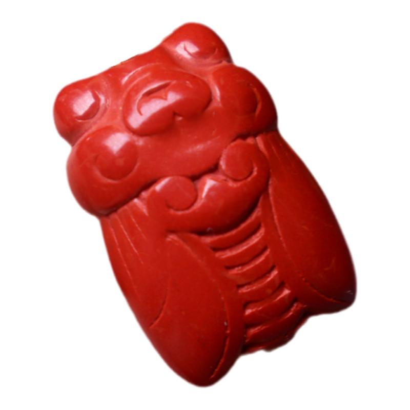 保真朱砂金蝉背云侧挂diy配饰