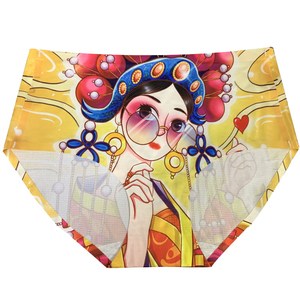 2024新款中国风国潮花旦高档冰丝内裤女无痕底裤三角裆里纯棉个性