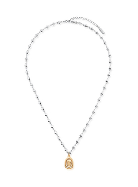 KITSH金银拼接浮雕人像项链