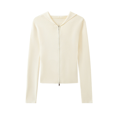 SW速惟毛针织衫女秋冬内搭保暖打底衫修身显瘦连帽上衣2025新款