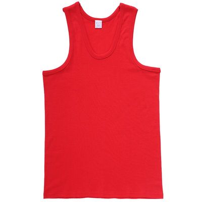 本命年红色纯棉男士弹力背心红豆