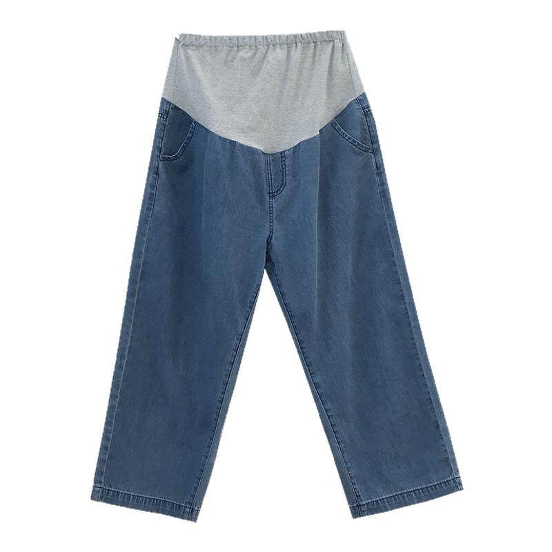 ◆诺初孕妇装◆百搭佼佼者~春装外穿牛仔裤显瘦九分老爹裤萝卜裤