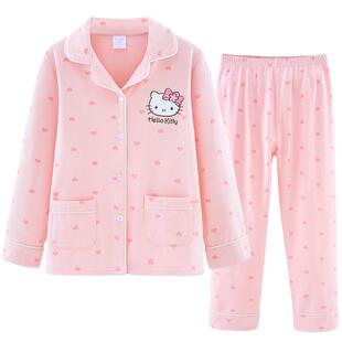 儿童睡衣女童家居服春装2026新款洋气中大童纯棉套装秋季长袖童装