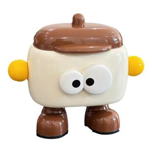 大眼睛家用牙签盒创意可爱牙签罐棉签筒牙线收纳盒新款轻奢高级