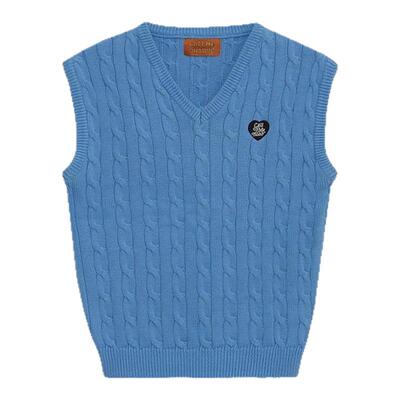 【现货】callmebaby韩国小众麻花针织衫纯棉马甲背心V领学院风女