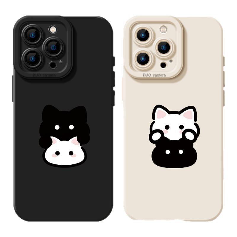 猫咪情侣手机壳适用于苹果16华为mate60新款p50男女款iPhone14promax高级感15spro小米13套nova12硅胶p70可爱
