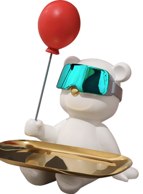 北欧风暴力熊玄关钥匙收纳摆件