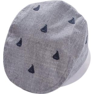 宝宝英伦鸭舌帽春秋1-3-5岁纯棉男童棒球帽子5-6岁儿童贝雷帽防晒