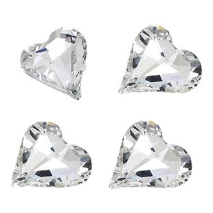 东洲水晶高品大歪心美甲装饰品网红爆款闪烁白色爱心指甲尖底钻