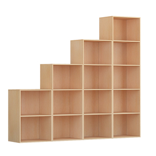 欧式落地书柜简易书架简约现代小木柜子储物柜自由组合格子置物柜