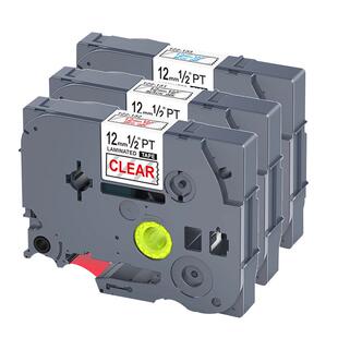 适用兄弟标签机色带12mm9 6 18 24 36透明底黑字/白字/红字/蓝字E100B/115B标签带P700 P900 300bt打印纸贴纸