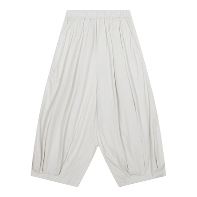 niko and ...休闲裤女2026春季新款松紧腰阔腿八分气球裤670389