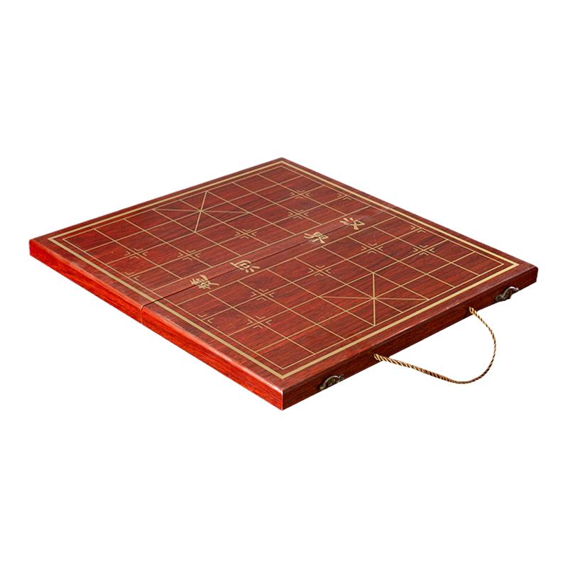 欧士康双面刻字中国象棋大号黑檀