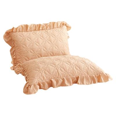 公主风纯色a类夹棉绗缝枕套加厚