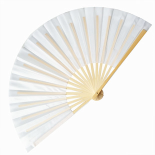 舞蹈纸扇书生绢布扇古典表演折扇竹骨双面绸布古装逍遥功夫响扇白