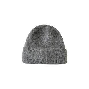 棉花糖~拉毛软糯针织帽子女冬季毛绒保暖毛线帽白色护耳帽冷帽男