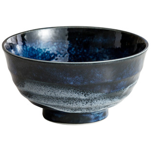 美浓烧饭碗日式复古手绘家用陶瓷6.5英寸大容量粗陶拉面碗喝汤碗