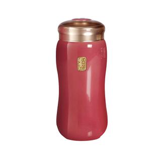 【马年礼物】乾唐轩活瓷喜悦圆融大容量双层鎏金陶瓷杯便携水杯