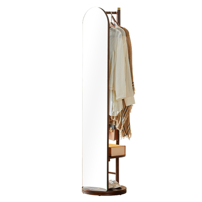 那澜多好带镜子木制现代衣帽架