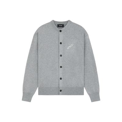 【明星同款】WE11DONE男女同款珍珠样式LOGO针织开衫上衣经典休闲