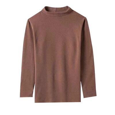 双面德绒半高领打底衫男士纯色长袖t恤秋冬加绒加厚修身保暖内衣