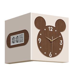 2026新款客厅转角时钟轻奢高级感拐角钟表挂钟双面家用液晶表挂墙