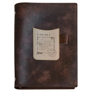 文创艺新款A5活页手账本旅行打卡创意皮质简约日记本日系手帐活页本可拆卸精致高颜值素描绘画笔记本本子文艺