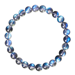 天然蓝月光石手链收藏级灰月光拉长石蓝光清透斯里兰卡单圈手串女