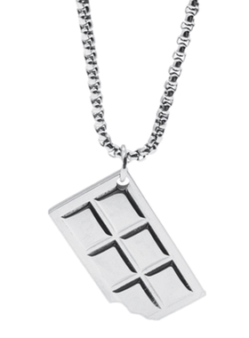 照片巧克力ins钛钢情侣毛衣链