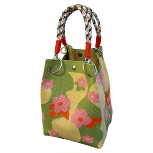 针织手拎包2025新款便携上班外出杂物大容量手提袋通勤托特小方包