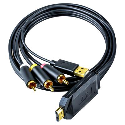 晶华AV转HDMI三色莲花音视频线