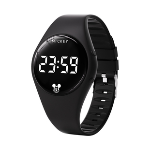 迪士尼米奇电子手表青少年学生运动防水多功能震动闹钟看时间腕表