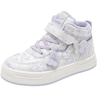 回力加绒女童鞋子2025冬季新款高帮女宝二棉鞋保暖运动板鞋中大童