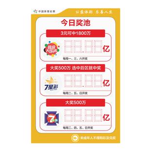 亚克力大乐透七星宣传海报体彩店可擦写公告牌奖池体彩展示牌滚动图彩票体彩福彩亚克力提示牌投注站标志牌