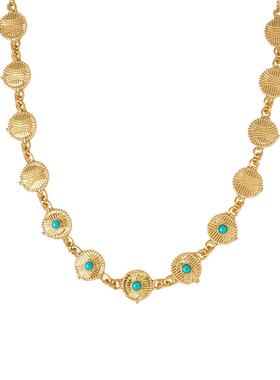 【自营】VITARING项链女圆盘纹理绿松石锁骨链小众设计个性首饰