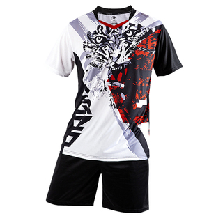 男女羽毛球服速干短袖运动套装乒乓网球服情侣夏季定制印字文化衫