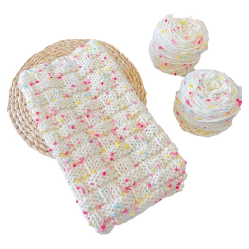 编织缘彩虹糖围巾毛线手工材料包