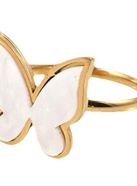 钛钢戒指女蝴蝶个性简约风指环轻奢指环不掉色小众级轻奢ins风