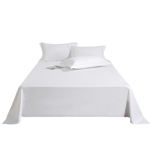 酒店全棉床单床笠单件民宿宾馆专用白布草纯棉贡缎白色全棉可定制